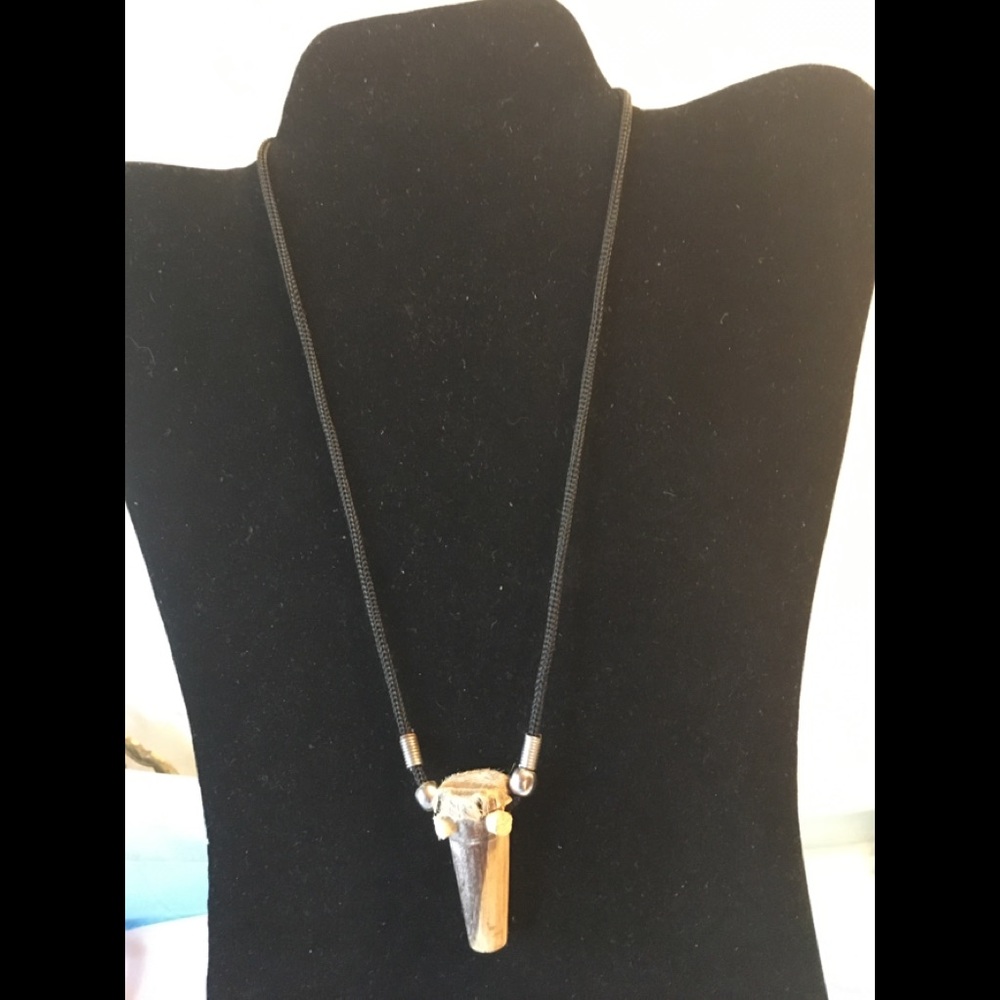 Drum necklace with beaded accents